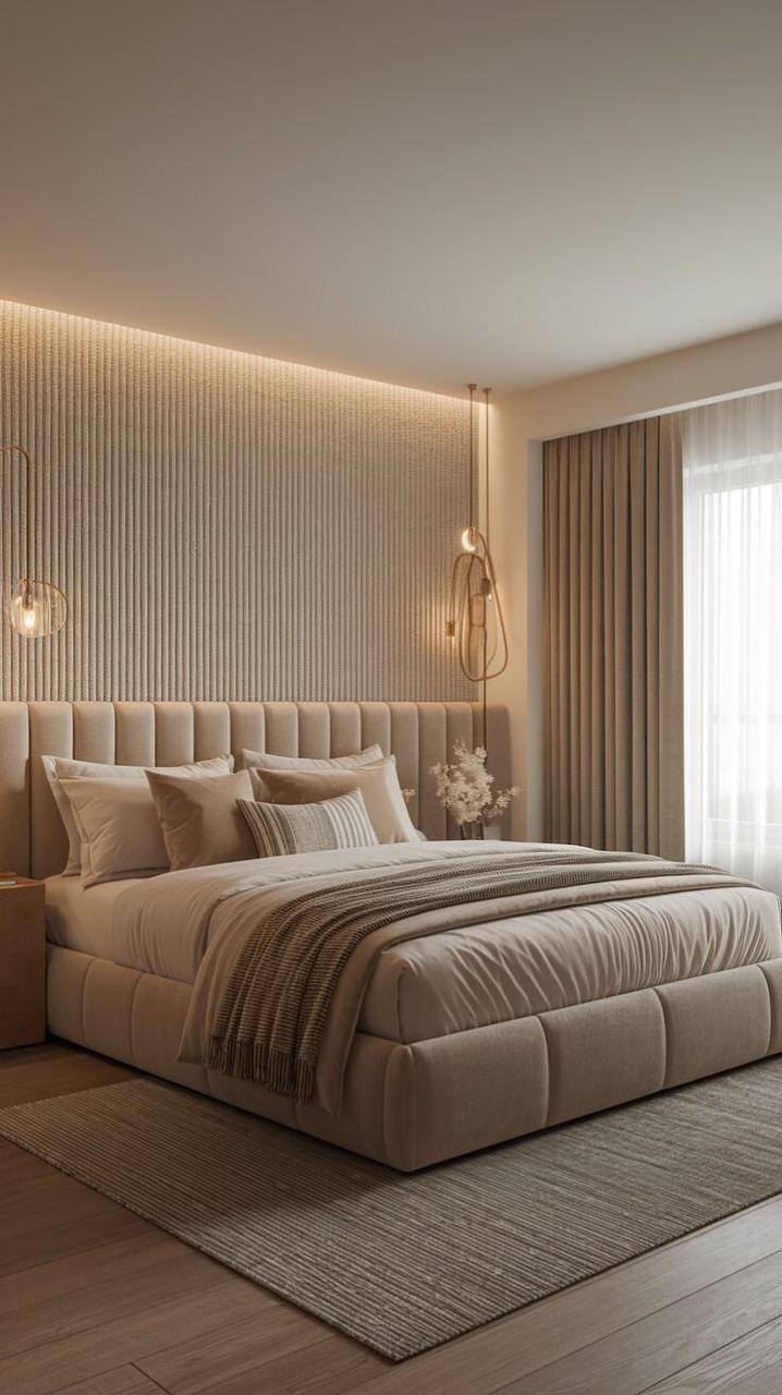 سرير افق العصري مع خطوط انيقة للمساحات الواسعة