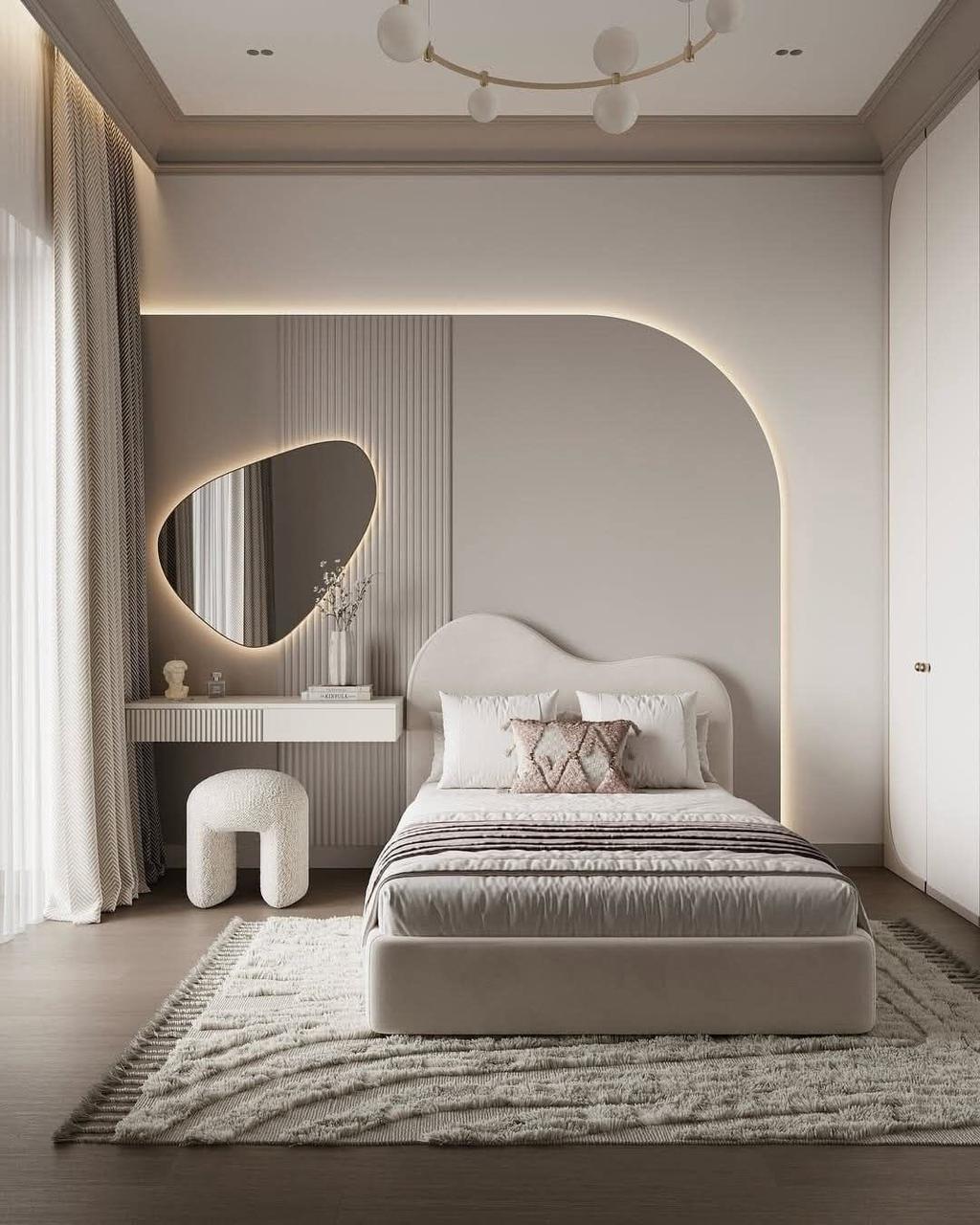 غرفة نوم جود مع الديكور الجداري